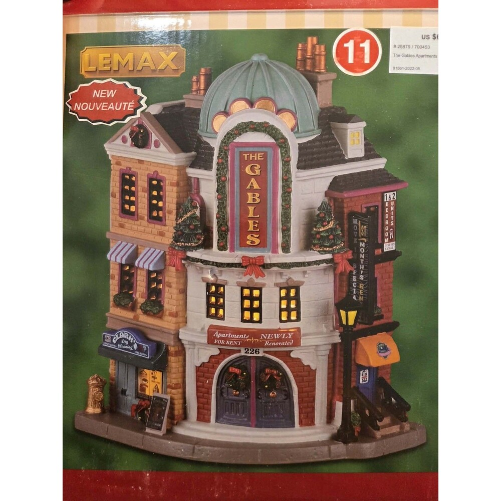 Lemax The Gables Apartments Lighted Holiday Village Building 2022
